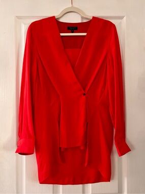 Rag & Bone Red Cotton Blend Silky Top